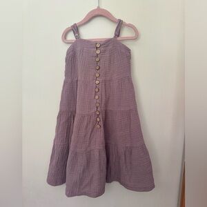 Cheeky Plum Lavender Buttoned Kids Dress